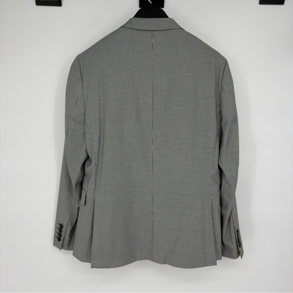 J. Ferrar White & Black Houndstooth Plaid Slim Fit Suit Jacket Sz 42 Short - Picture 2 of 5